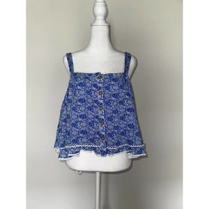 Free People Blue Sweet Caroline Tank Top M